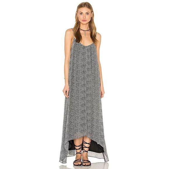 Bishop + Young Printed Maxi Dress in Print Back cut-out Asymmetrical sz XS - Picture 1 of 7